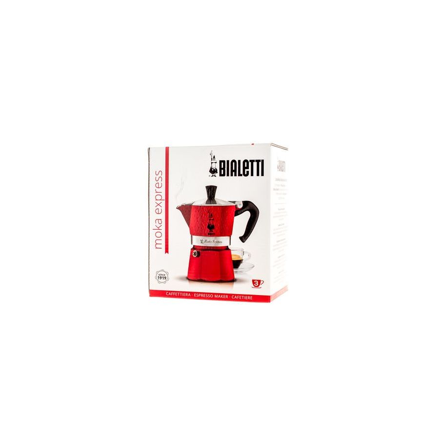 Bialetti Moka Express 3 moka pot червен