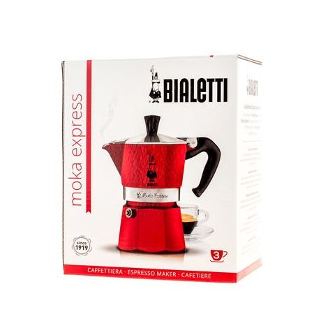 Bialetti Moka Express 3 мока кана червен