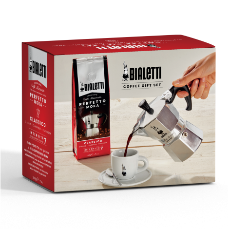 Bialetti Moka Express 3 + кафе (подаръчен пакет)