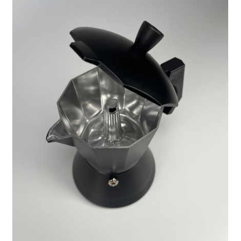 Черна тенджера Kaffia Moka Pot 6 чаши