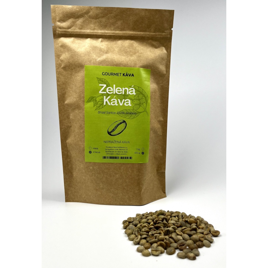 Зелено кафе 100 г, непечено кафе „green coffee“, на зърна