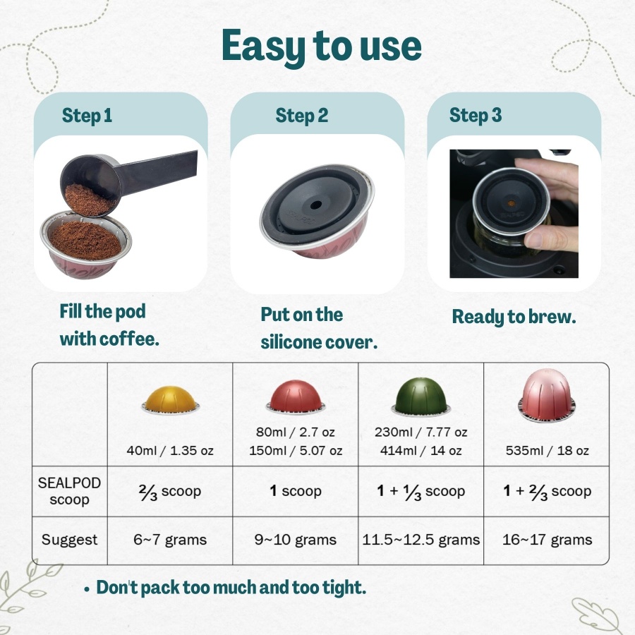 Резервна капачка за Sealpod за капсули Nespresso Vertuo® от неръждаема стомана