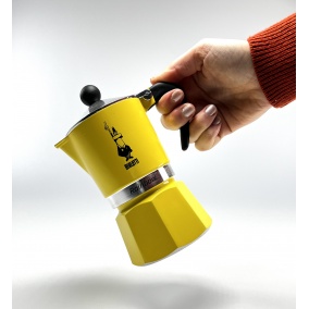 Bialetti Rainbow 3 жълт съд с мока 2