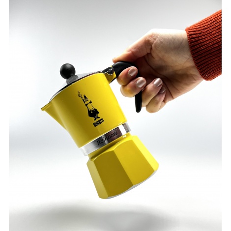 Bialetti Rainbow 3 жълт съд с мока