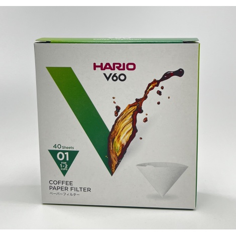 Хартиени филтри Hario V60-01 40 бр., бели (VCF-01-40W)
