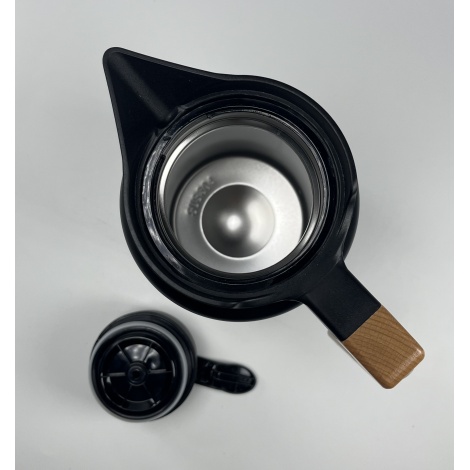 Термос Kaffia 2 л с дървена дръжка - ЧЕРЕН