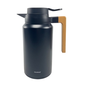 Термос Kaffia 2 л с дървена дръжка - ЧЕРЕН