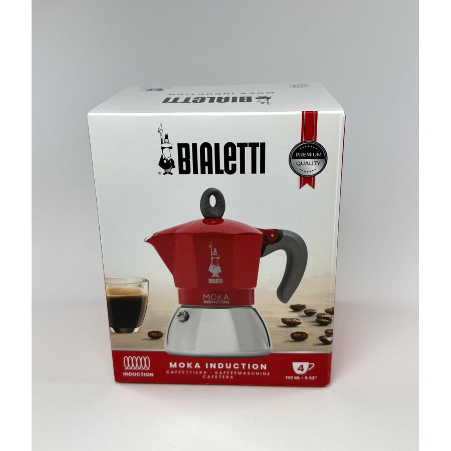 Bialetti Moka Induction 4 чаши червен - ИЗПОЛЗВАН/НИСКОКАЧЕСТВЕН