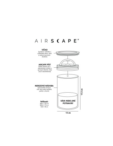 Airscape буркан за кафе 250 г - Въглен
