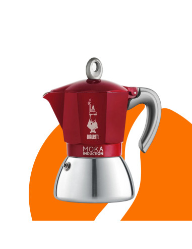 Bialetti Moka Индукция 2 чаши червено НОВО
