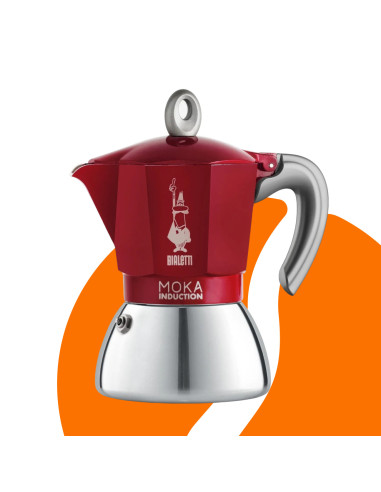 Bialetti Moka Индукция 6 чаши червено НОВО