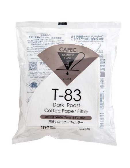 Размер на хартиените филтри Cafec Dark Roast. 02, 100 бр. (DC4-100W)