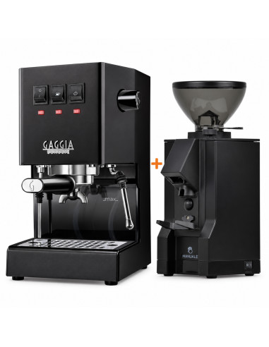 Комплект Gaggia Classic E24 черен + Eureka Mignon Manuale